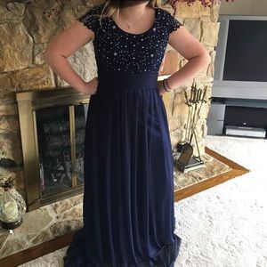 Navy blue prom dress only worn once!